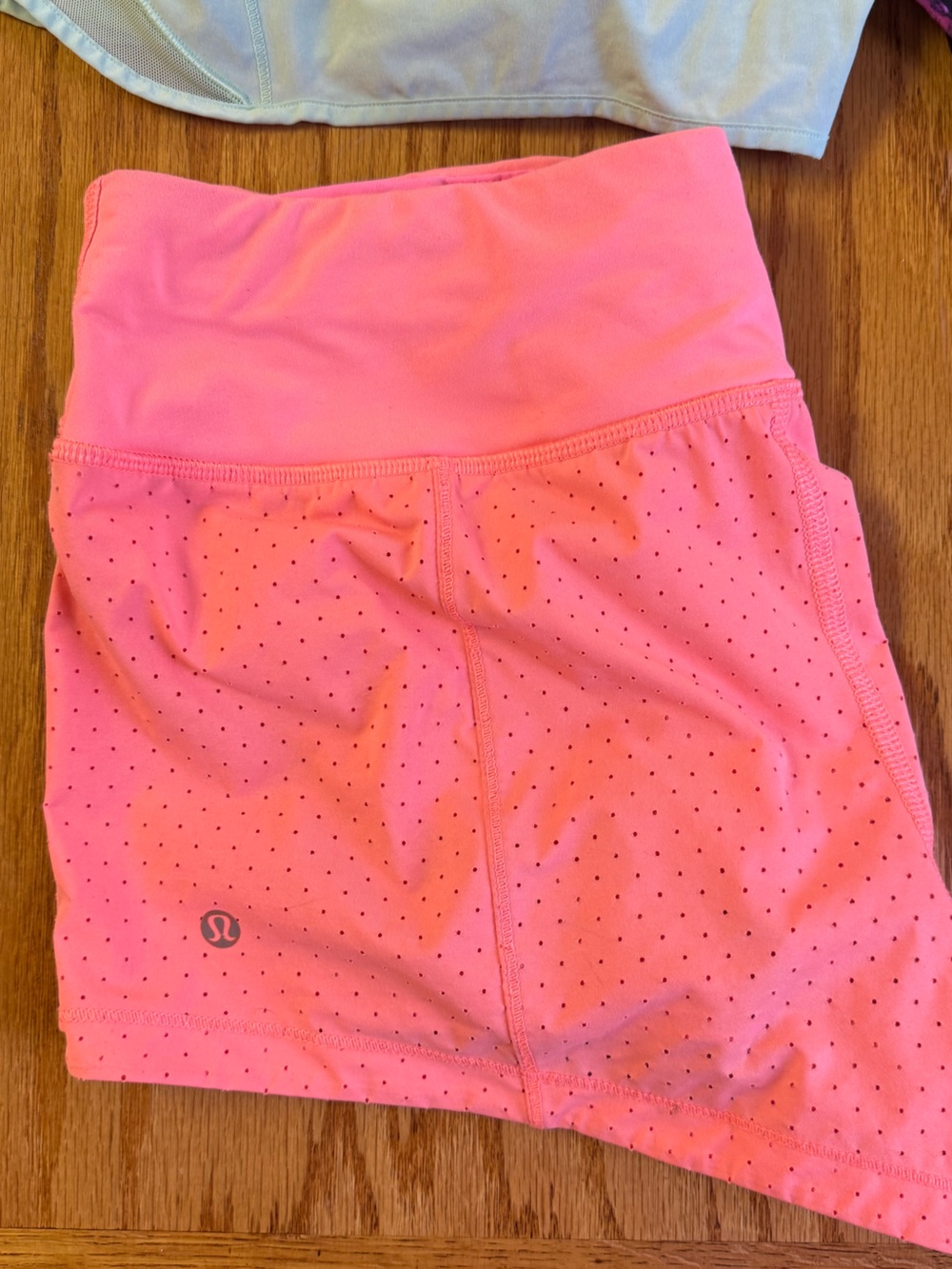 lululemon athletica Pink Perforated Athletic Shorts